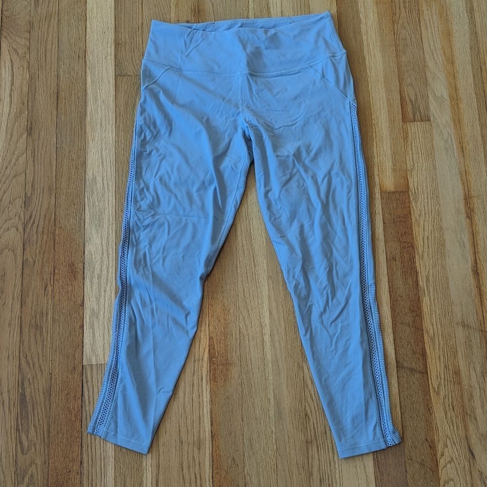 Victoria's Secret Victoria Sport Knockout Blue leggings with macrame side detail